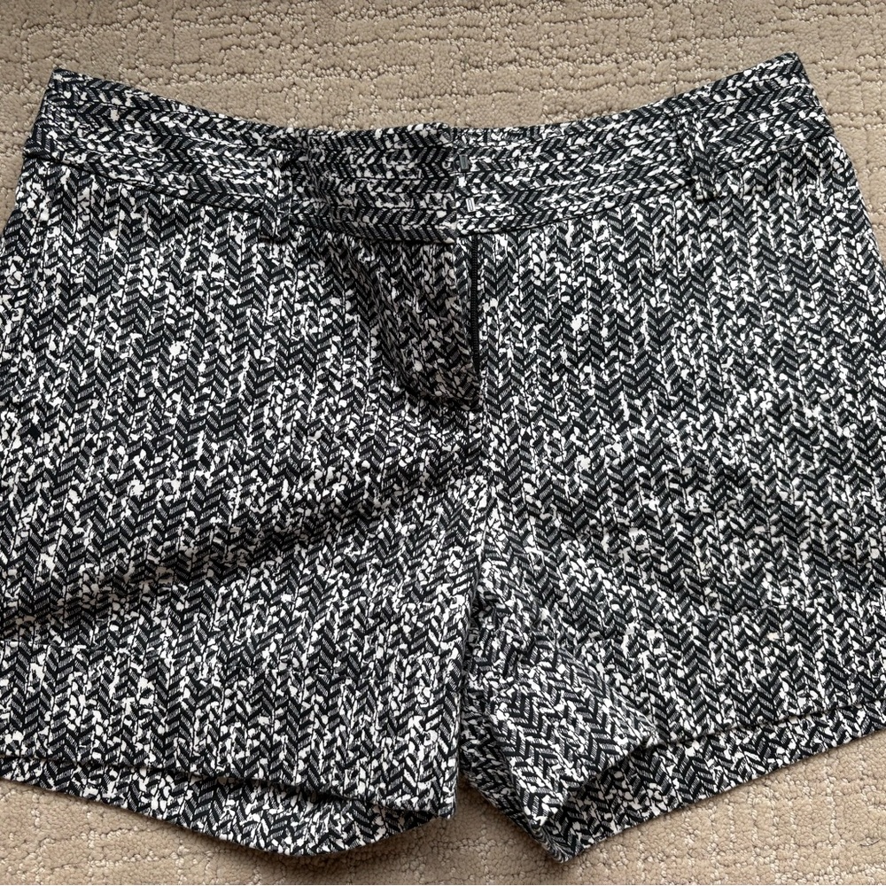 Express Black and White Bermuda Shorts with Textured look